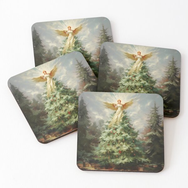 Item preview, Angel Christmas tree holiday print designed and sold by dcrc.