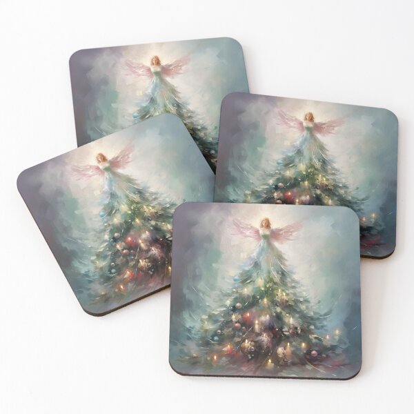 Item preview, angel christmas tree holiday print designed and sold by dcrc.