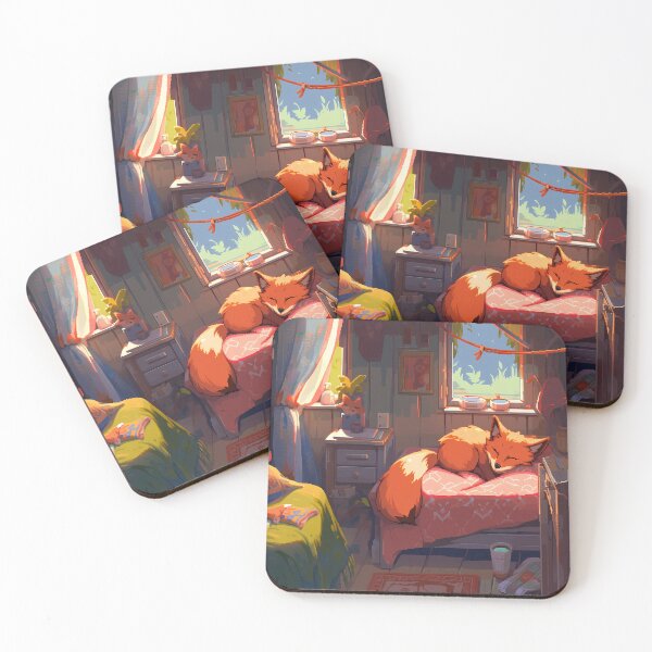 Item preview, Anime fox sleeping, pixel art- Cozy  designed and sold by octoboobs.