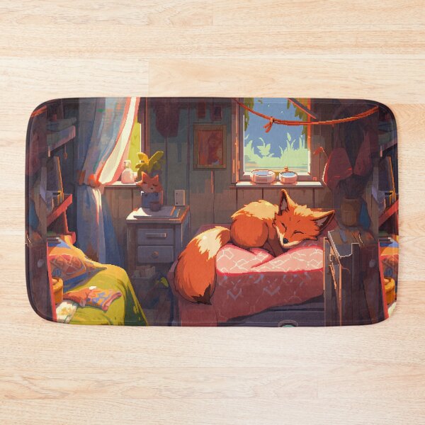 Item preview, Anime fox sleeping, pixel art- Cozy  designed and sold by octoboobs.