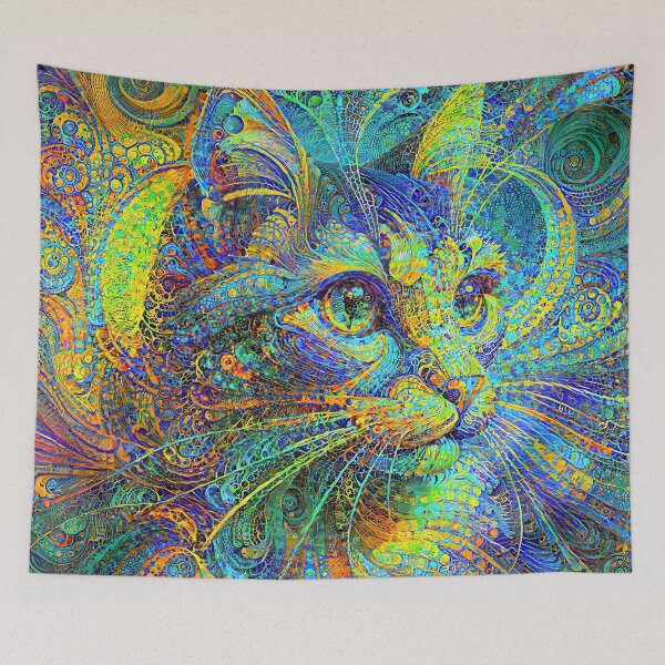 Item preview, Abstractions of abstract abstraction of cat. DeepDream #3589681660187 designed and sold by blackhalt.