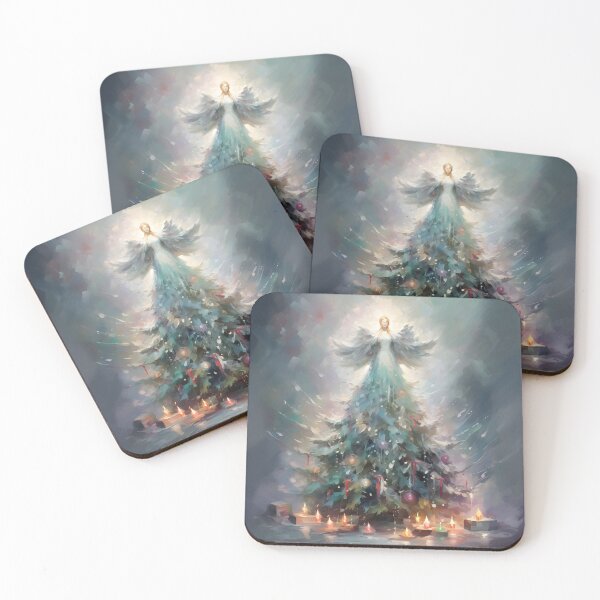 Item preview, angel christmas tree holiday print designed and sold by dcrc.