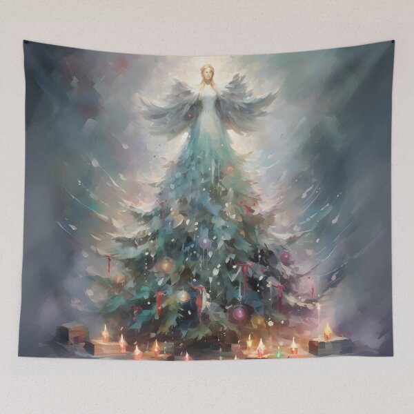 Item preview, angel christmas tree holiday print designed and sold by dcrc.