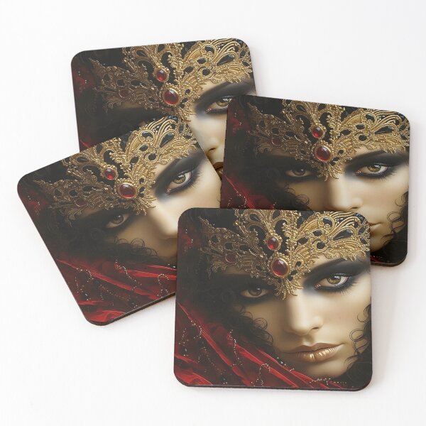 Item preview, Stunning portrait of a woman wearing a Venetian mask designed and sold by dcrc.