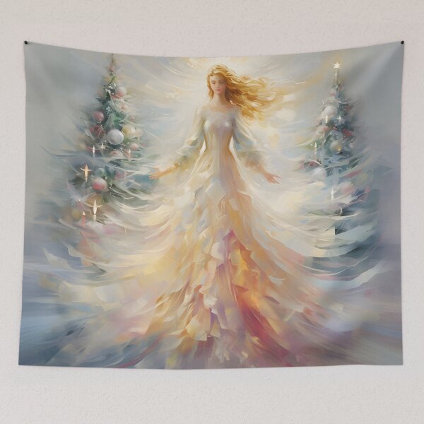 Item preview, Angel Christmas tree holiday print designed and sold by dcrc.