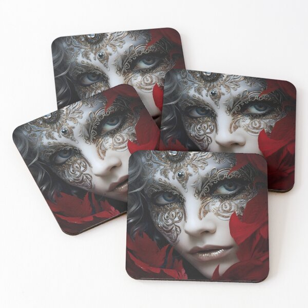 Item preview, Stunning portrait of a woman wearing a Venetian mask designed and sold by dcrc.