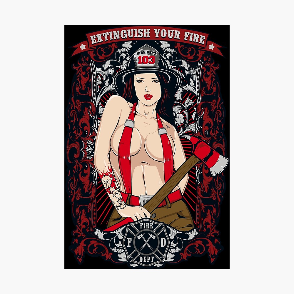 Poster mit SEXY FIREFIGHTER GIRL DESIGN von Super3 | Redbubble