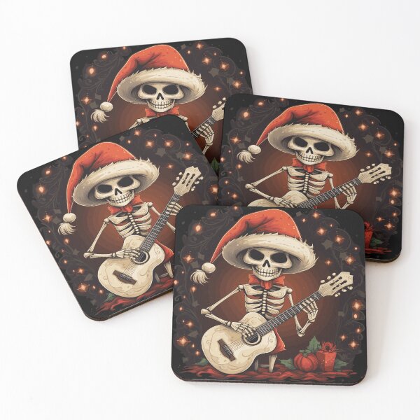 Item preview, The Santa skeleton Santa Claus plays electric guitar designed and sold by MyPriond.