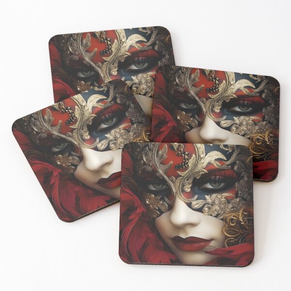 Item preview, Stunning portrait of a woman wearing a Venetian mask designed and sold by dcrc.
