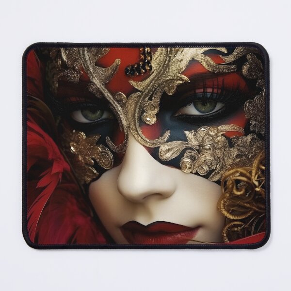 Item preview, Stunning portrait of a woman wearing a Venetian mask designed and sold by dcrc.