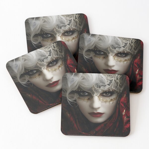 Item preview, Stunning portrait of a woman wearing a Venetian mask designed and sold by dcrc.