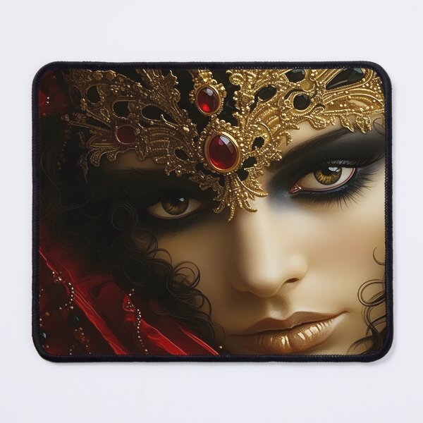 Item preview, Stunning portrait of a woman wearing a Venetian mask designed and sold by dcrc.