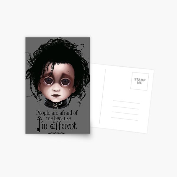 Edward Scissorhands "People are afraid of me because I'm different." BITTY BADDIES Postcard