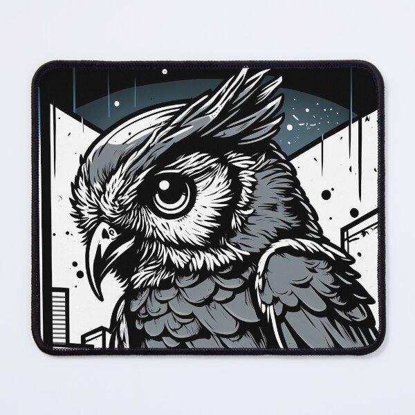 Item preview, Owl in a modern grayscale design designed and sold by randrdesign.
