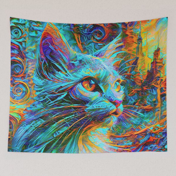 Item preview, Abstractions of abstract abstraction of cat. DeepDream #7401855858921 designed and sold by blackhalt.