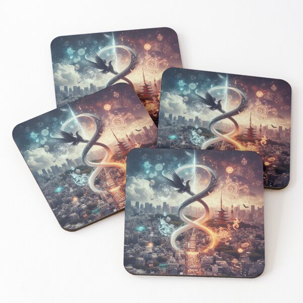 Item preview,  Tokyo cityscape intertwined with curses and sorcery designed and sold by MahmodArt.