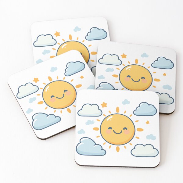 Item preview, Smiling Sun and Clouds: Radiant Cheer in the Sky designed and sold by ArtfulWeave.