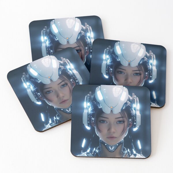 Item preview, cyborg woman digital art white armor beautiful knight designed and sold by UILOVE.