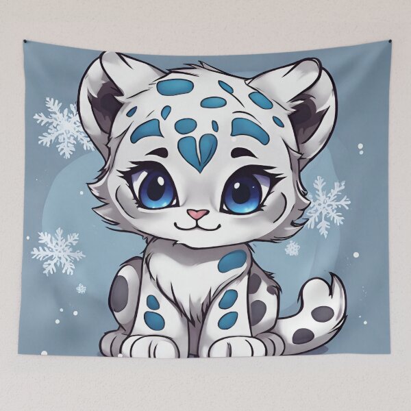 Item preview, Cute Baby Snow Leopard in Winter designed and sold by LittleGoblinPrs.