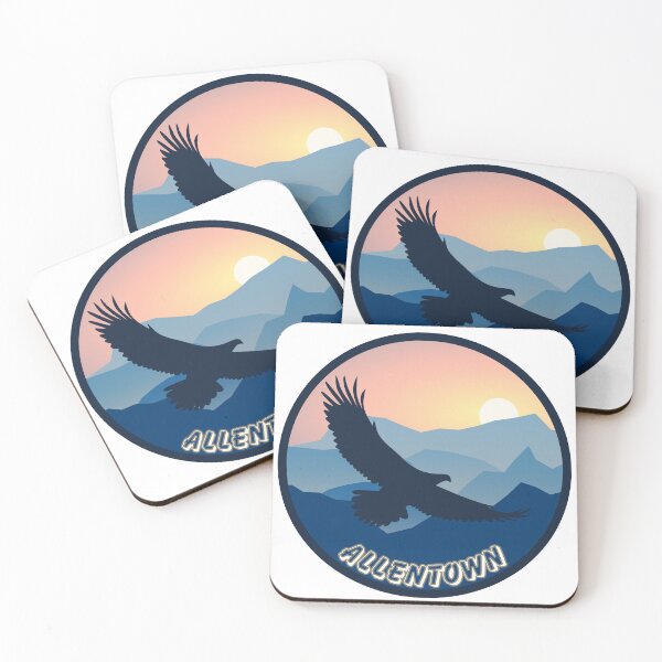 Item preview, Allentown, Pennsylvania | An eagle flying over the mountains at sunset designed and sold by CircinusStore.