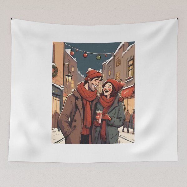 Item preview, happy lovers celebrating christmas / "One day we will all fall in love " designed and sold by Gullona.