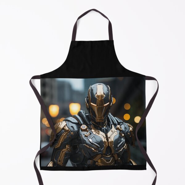 Item preview, black strong knight digital art armor robot cyborg designed and sold by UILOVE.