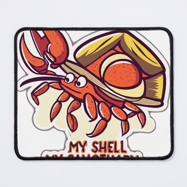 Item preview, My Shell, My Sanctuary - Cute Hermit Crab Comic Style designed and sold by NiftyWrx.