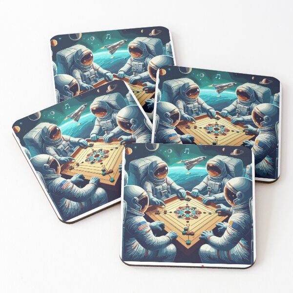 Item preview, Carrom Everywhere - Astronauts Playing Carrom in Space Station designed and sold by Ruthrasankar.