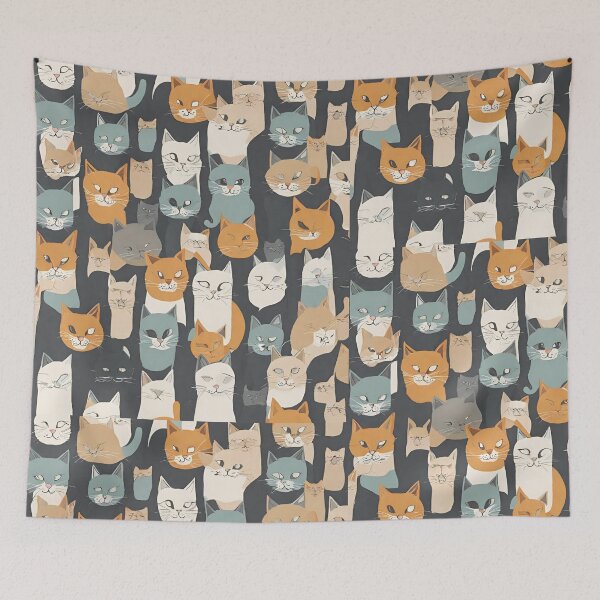 Item preview, a cat's unique facial expression pattern designed and sold by Miya-ArtShop.