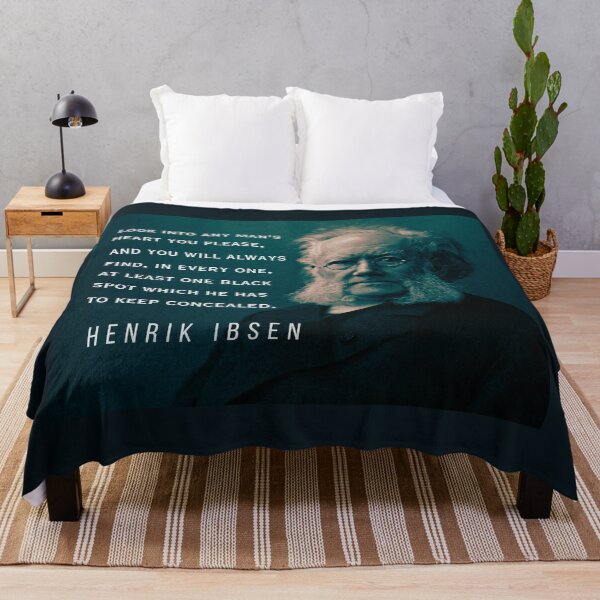 Item preview, Henrik Ibsen portrait and quote: Look into any man's heart you please, and you will always find, in every one, at least one black spot which he has to keep concealed. designed and sold by artbleed.