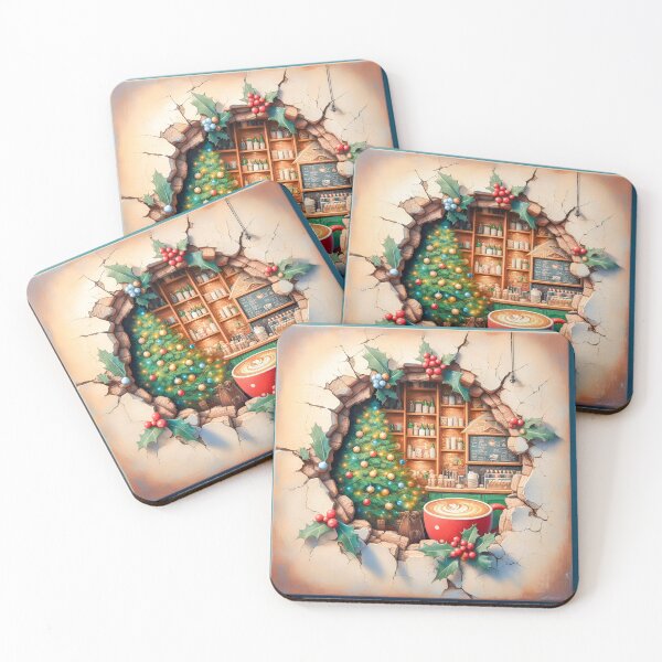 Item preview, 3d Christmas Coffee Shop designed and sold by SideKickCreates.
