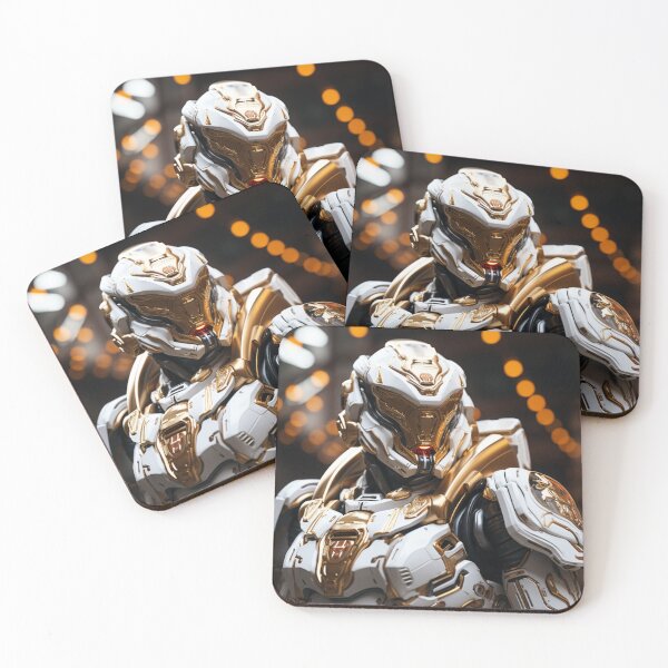 Item preview, white gold strong knight digital art armor robot designed and sold by UILOVE.