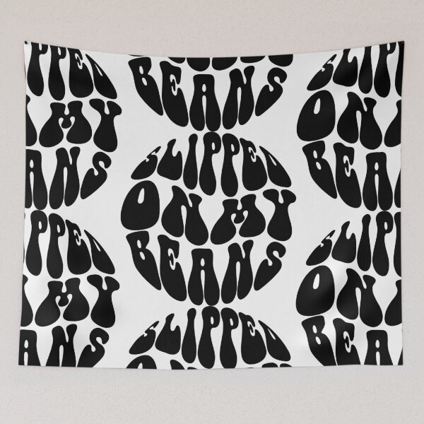 Item preview, Slipped on my Beans Text Monochrome White designed and sold by Meepuruproject.
