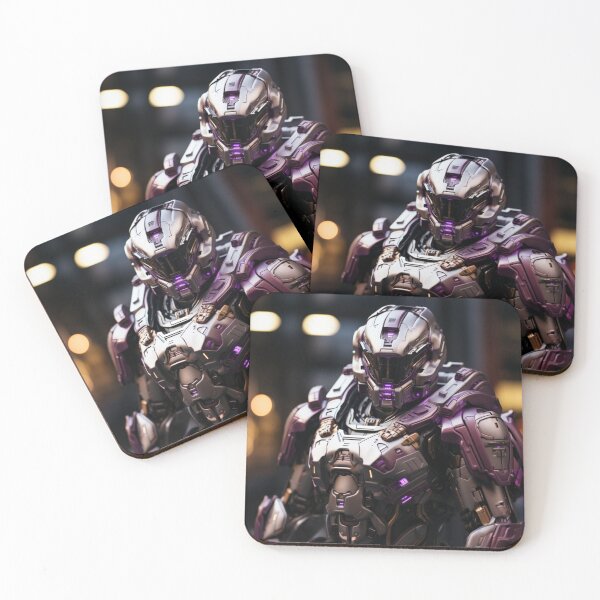 Item preview, purple strong knight digital art armor robot cyborg designed and sold by UILOVE.