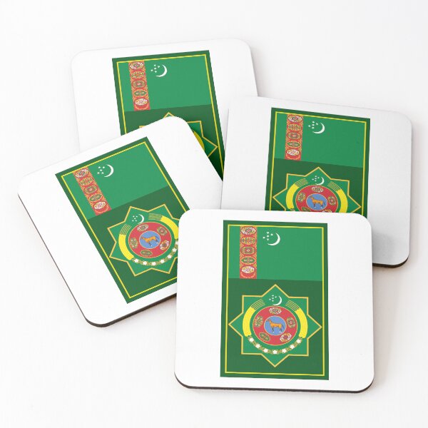 Artikelvorschau, Turkmenistan Flagge und Wappen entworfen und verkauft von adamst555.