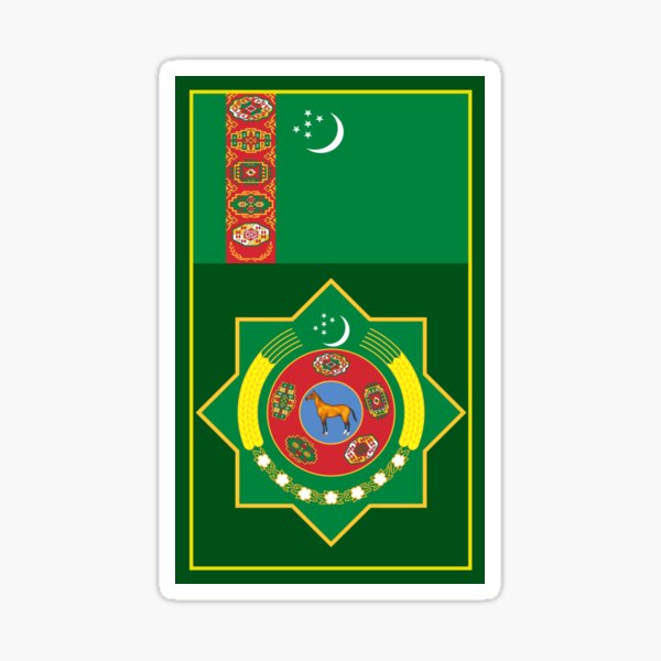 Aperçu de l'œuvre Drapeau et armoiries du Turkménistan créée et vendue par adamst555.