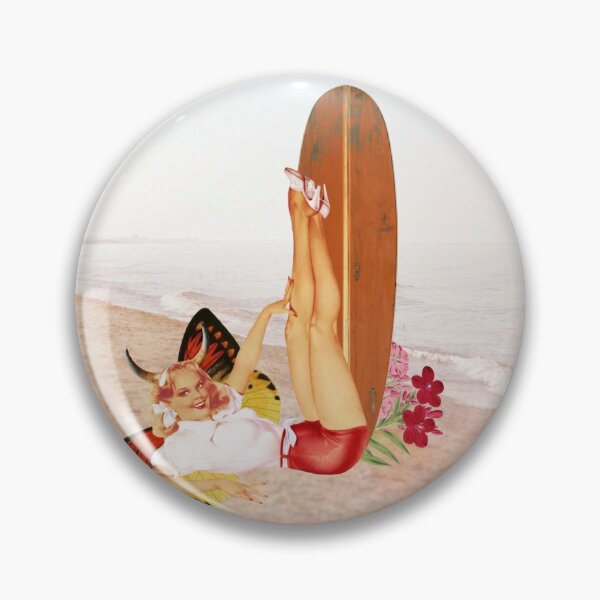 Item preview, Pinup surfer collage designed and sold by Susana San Martín.