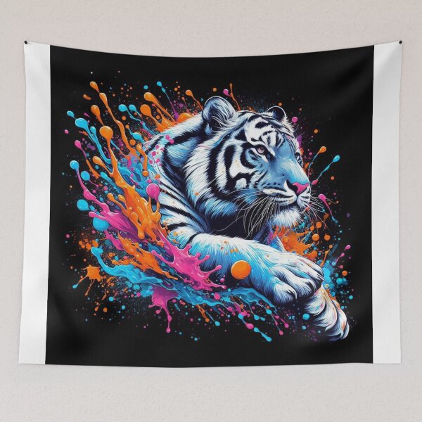 Item preview, White Tiger in Action designed and sold by OlaMarket.