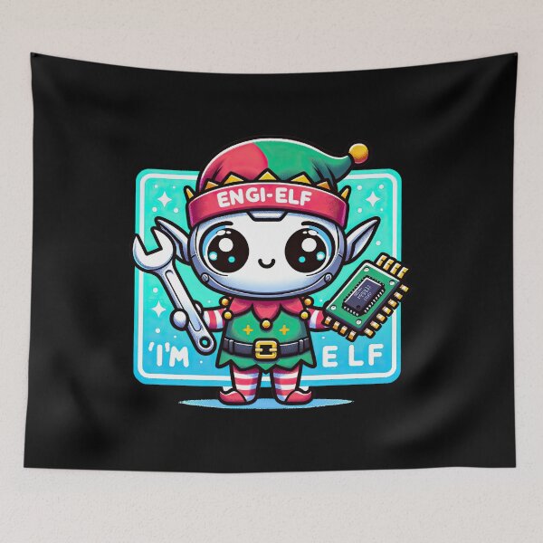 Item preview, Engi-Elf Robot: Festive Tech Helper-engineering christmas designed and sold by MAPDDesigns.