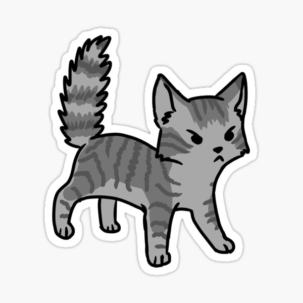 Vista previa del artículo con la obra «Angry Grey Tabby», diseñado y vendido por Katedesotoart.