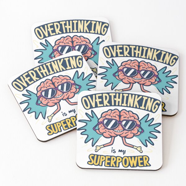 Item preview, Cartoon Brain Superpower - Overthinking Quote designed and sold by NiftyWrx.