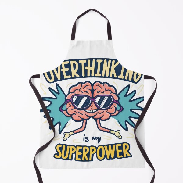Item preview, Cartoon Brain Superpower - Overthinking Quote designed and sold by NiftyWrx.