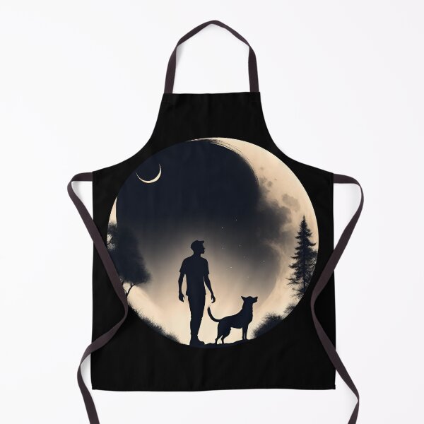 Item preview, Moon Dog with Man Gift For Dog Dad designed and sold by Golden-Heaven.