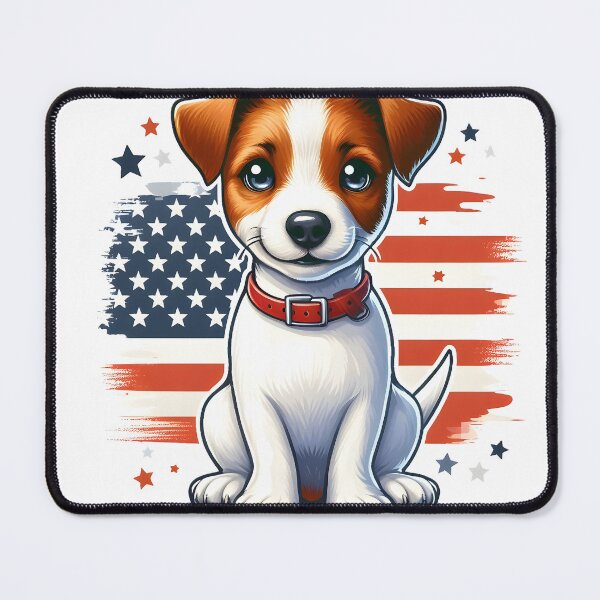 Item preview, Jack Russell Terrier USA Flag Dog American United States designed and sold by MegzDesign.