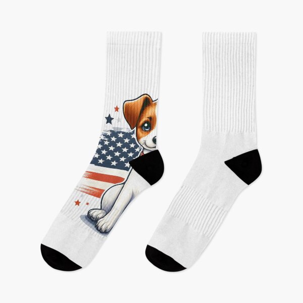 Item preview, Jack Russell Terrier USA Flag Dog American United States designed and sold by MegzDesign.