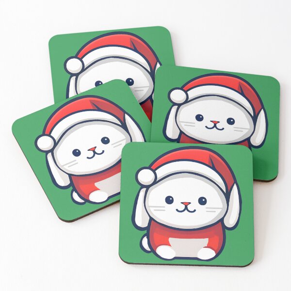 Item preview, Happy cute bunny in Santa hat Christmas designed and sold by Anbe_design.