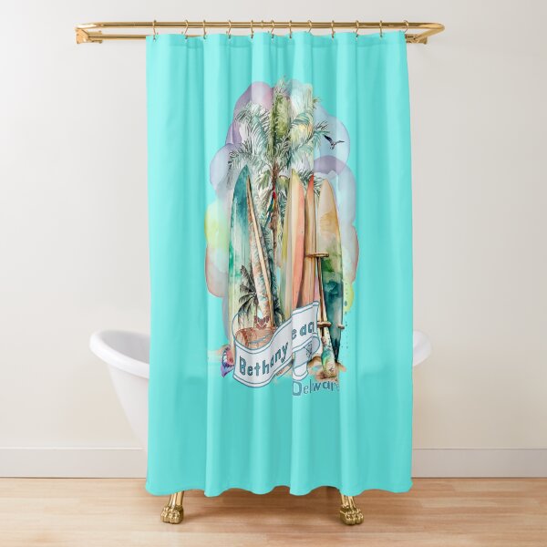 Bethany Beach, DE Topo deals Map Shower Curtain / Made to Order