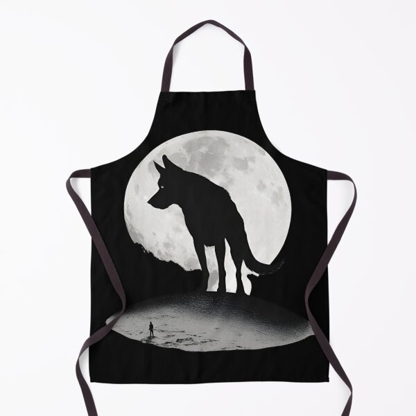 Item preview, Great Wolf on Moon Monochrome Noir Dog Dad Gift designed and sold by Golden-Heaven.