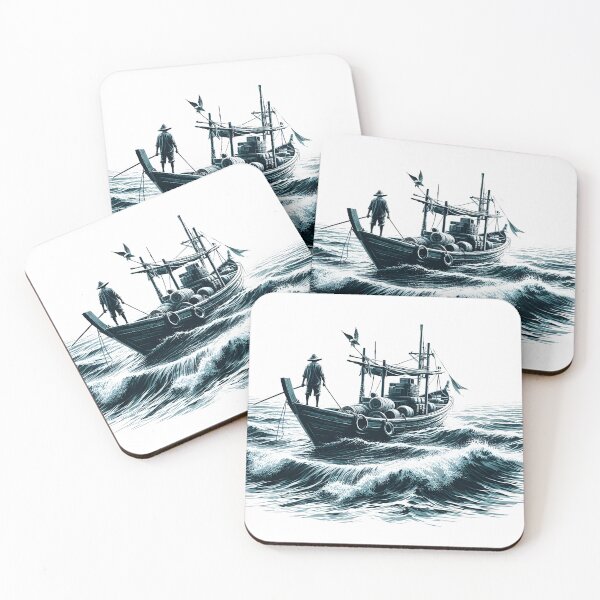 Item preview, A Boatman's Reflection with Sea Canvas designed and sold by Manoj Kumar  Mandali.