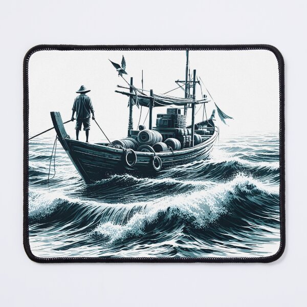 Item preview, A Boatman's Reflection with Sea Canvas designed and sold by Manoj Kumar  Mandali.